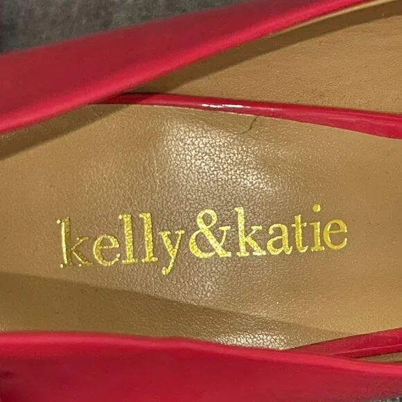 NWOT Kelly and Katie Izzy Peep Toe Patent Pump Heel in Pink Women's Size 7M - Picture 4 of 8